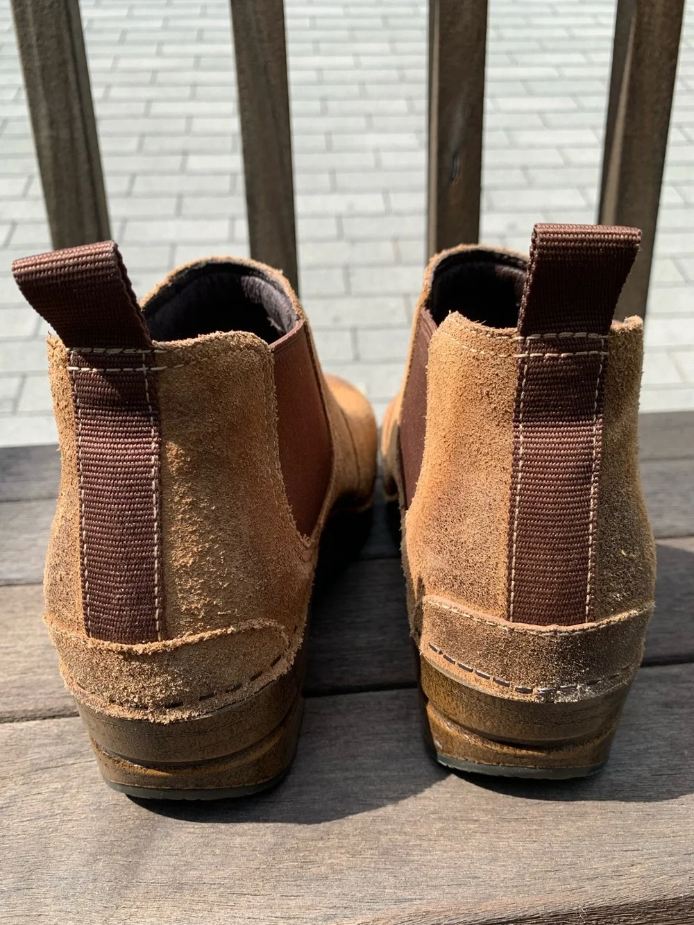 Dansko Frankie Tan Burnished Rustic Honey Brown Suede Chelsea Ankle Boot Clog 39